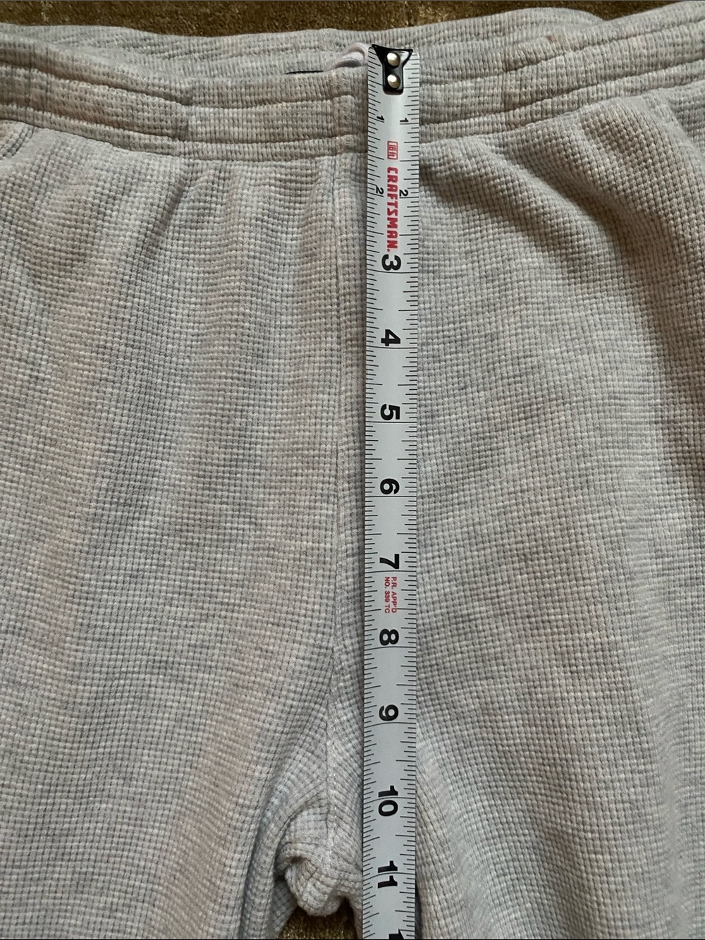Brandy Melville Light Gray Wide-Leg waffle Sweatpants with Drawstring - Picture 9 of 11